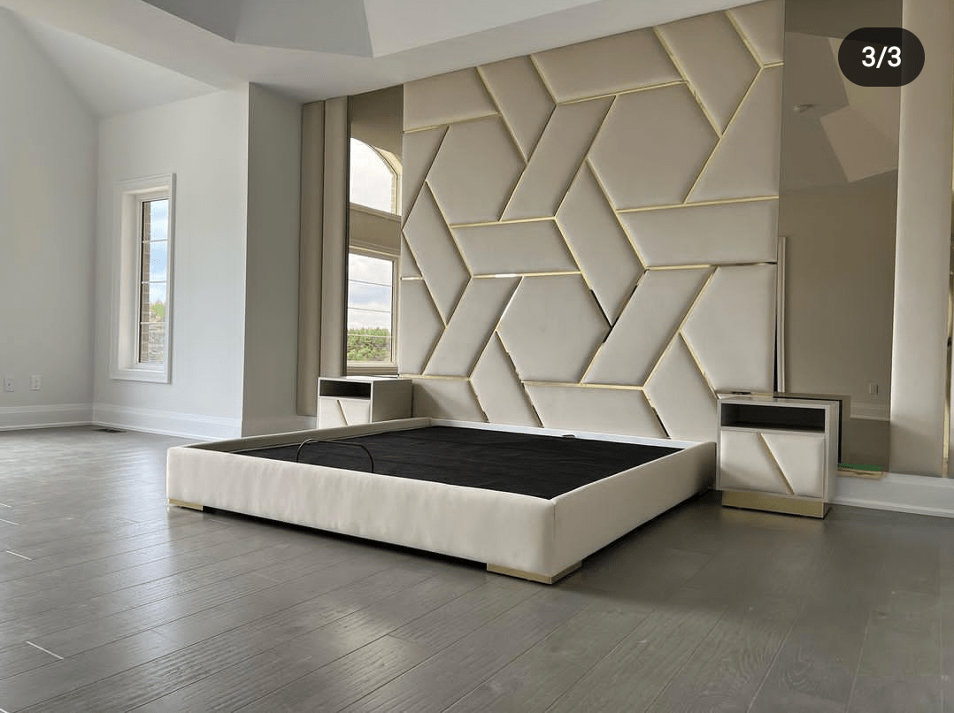Screenshot_20231010-1721453.png MoonRise IV Series Premium 6ft by 6ft Master Bedframe with Mirror and 2 bedside - Image 1