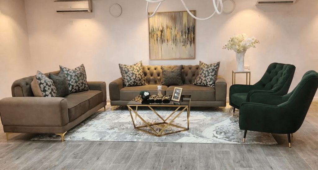 “”””””””””””””””Amen IV””””””””””””””” SERIES Premium 7 Seater  Chesterfield Sofa Set (3+2+1+1 ) Living Room Largelife Furnitures