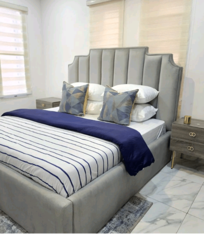 Action IV SERIES Premium 6ft by 6ft Bedframe with 2 Bedsides with gold legs Bed Frames Largelife Furnitures