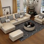 "Glad Tidings" Series Premium Leather 5 Sitter Sectional sofa set & Single sitter & Ottoman & Coffee Table