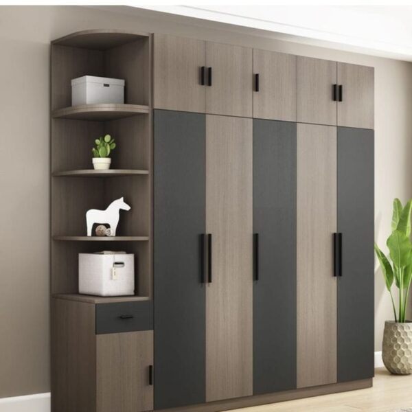 HONEY SERIES 5 DOOR WARDROBE SERIES + MULTI STORAGE ((300cm by 62cm by 245cm(H)