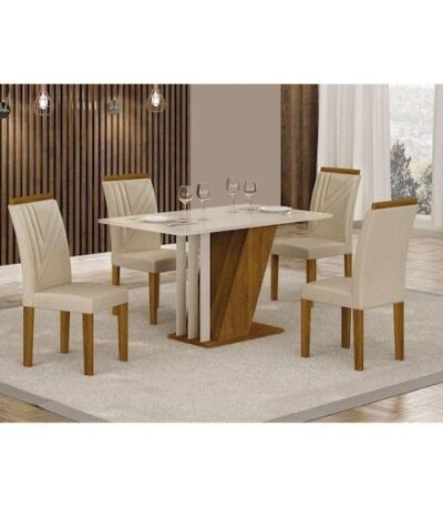 Elevate your dining experience with the Adaugo IX Fabric 4 Seater Dining Set, showcasing a luxurious quartz marble top and striking geometric base. Perfect for modern dining rooms, this elegant set is beautifully arranged on a light rug and features four stylish wine glasses—ideal for gatherings or everyday meals. Add a touch of sophistication to your home décor with this contemporary dining table and chair set.