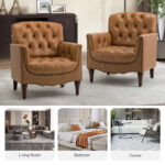 Rollace IV Series Premium Chesterfield Leather Arm Chair - Image 2