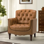 Rollace IV Series Premium Chesterfield Leather Arm Chair