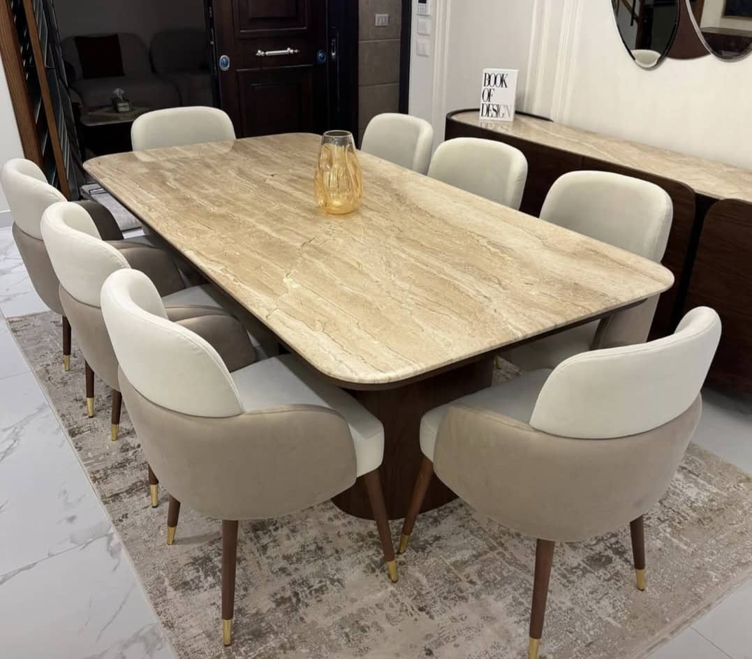 IMG-20250308-WA0039(1) Ansel IV Series Premium Leather 8 Seater Dining Set (With Premium Quartz Marble Top Finish) - Image 1