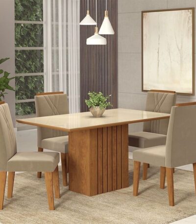 Adaugo IV Premium Series 4 Seater Fabric Dining set Dining Room Largelife Furnitures