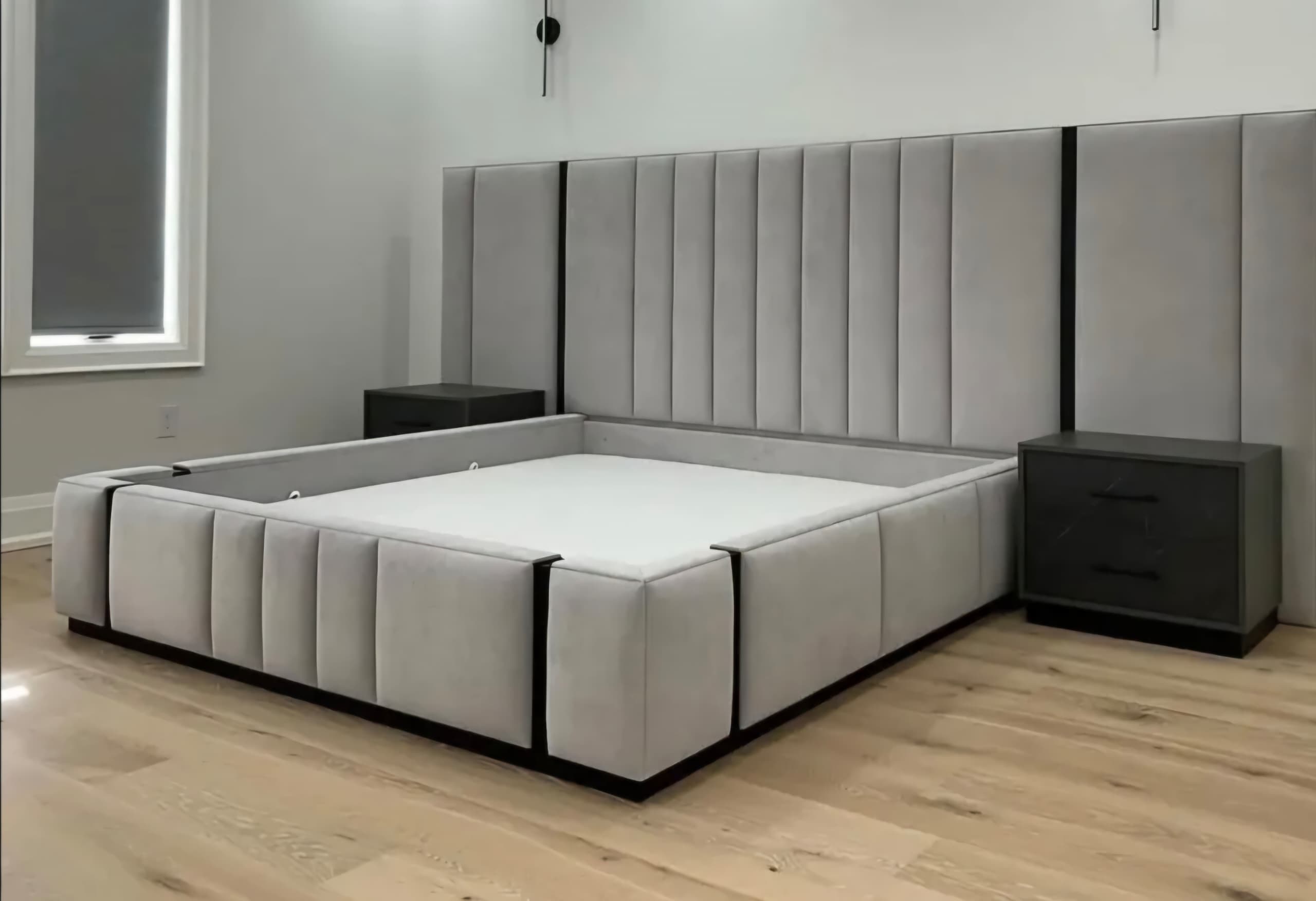IMG-20250721-WA0057(1) """"Deep Ocean Series"""" Premium Fabric 6ft by 6ft KingSize Bedframe + 2 Bedframes - Image 1