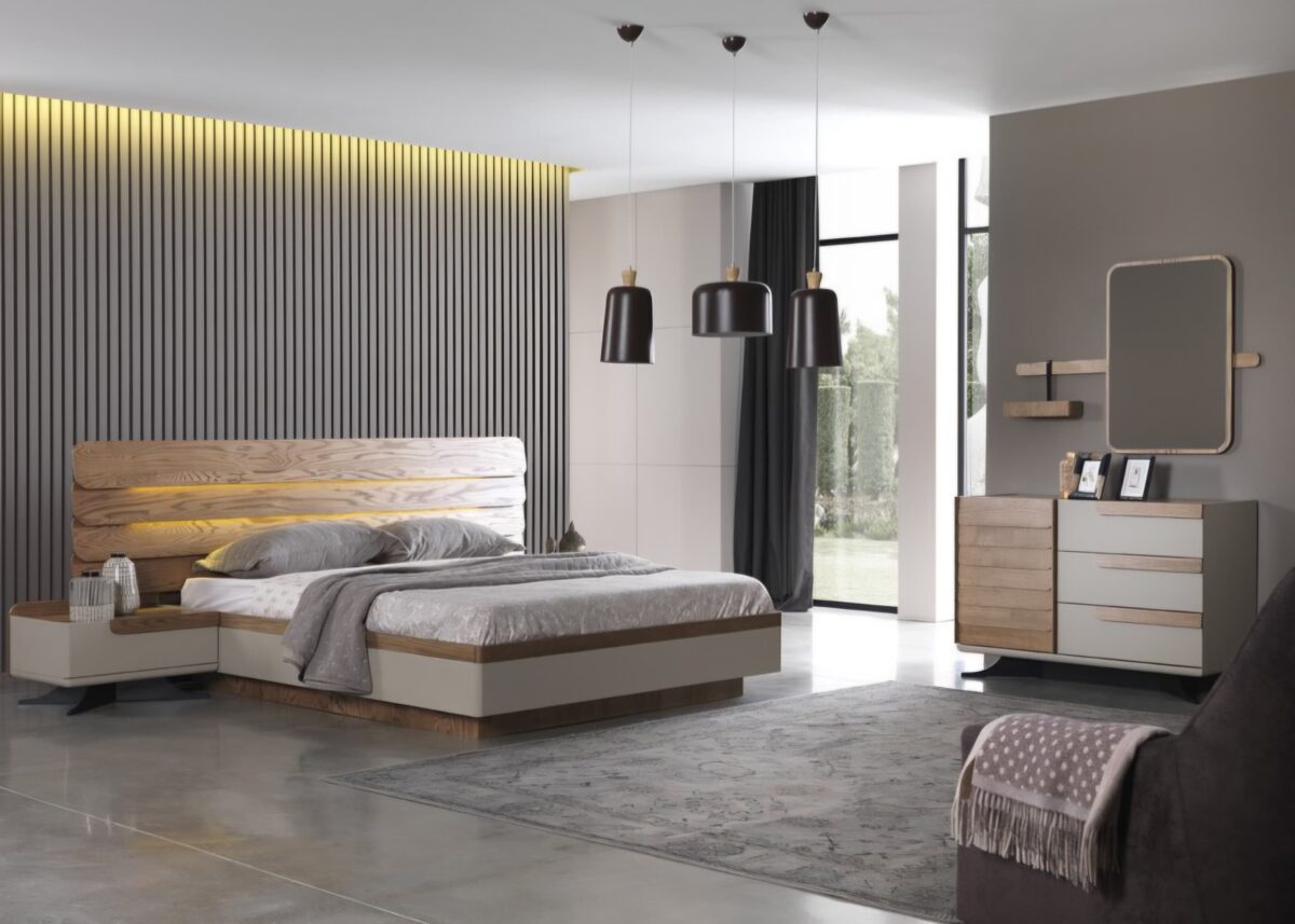 """"Morning Dew IX""""" Series  Premium Elite 6ft by 6ft KingSize Bedframe + 2 Bedsides (with inbuilt lights) - Image 2