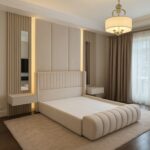 ""Ademide Series IX "" Premium 6ft by 6ft King size Bedframe  + Bedsides+ Mirror +Lights +Wall Padding/cladding +Ottoman