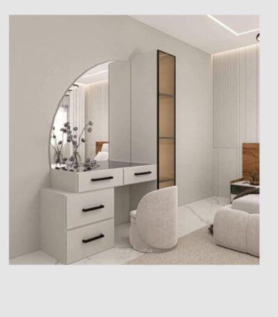 “Truth Series 002” Premium Dresser Set (with lights in standing shelfand stool) Bedroom Largelife Furnitures