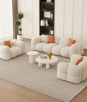 Contemporary Sofa Series 002 Premium Fabric 7 Seater Sofa Set (3+2+1+1) + Centre table Living Room Largelife Furnitures