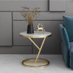 Side stools 004 Series  (Metal frame with real marble stone)