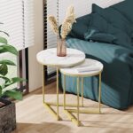 (2 in 1) Side stools 006 Series  (Metal frame with real marble stone)