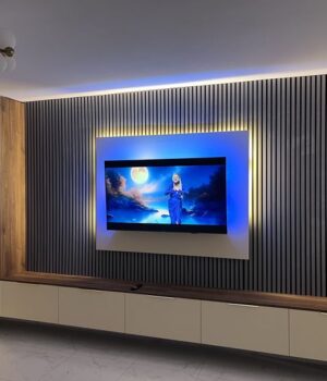 “”””Solomon V Series”””” 10ft by 8ft Height TV Entertainment Unit (with lights ) Living Room Largelife Furnitures