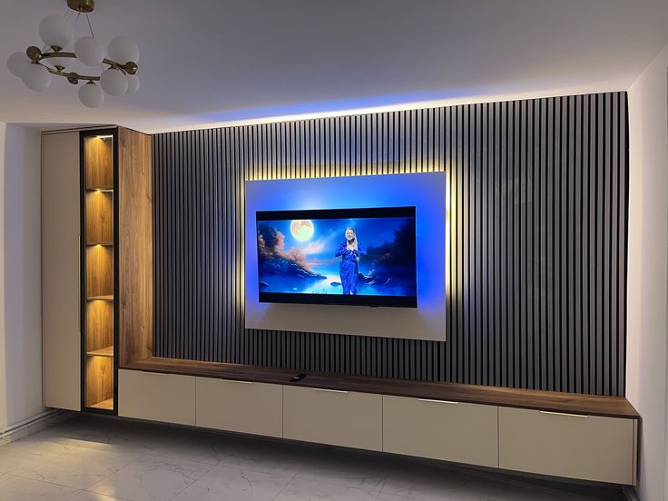 IMG-20260501-WA0110 """"Solomon V Series"""" 10ft by 8ft Height TV Entertainment Unit (with lights ) - Image 1