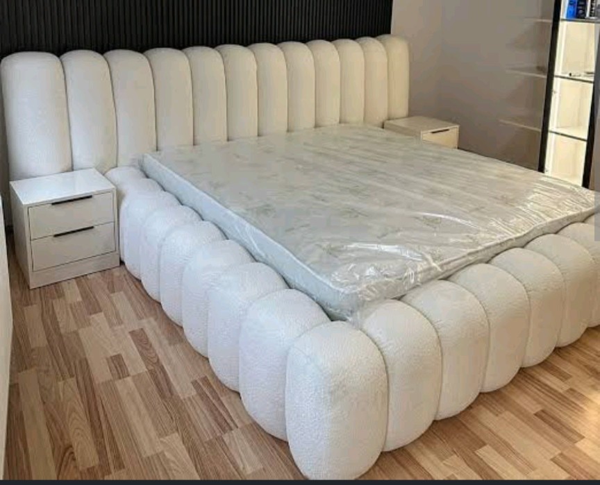 Screenshot_20260531-074859 """""""Champions""""""" Series Premium Fabric 6ft by 6ft King-size Bedframe+ 2 bedsides - Image 1