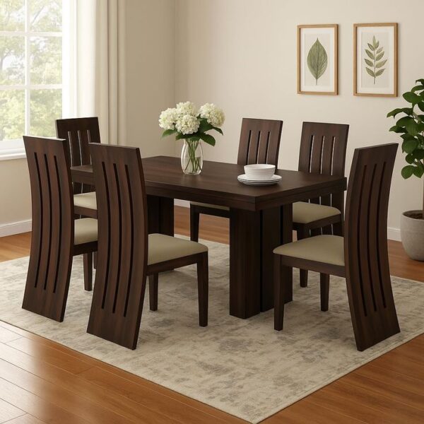""""""Adaba V"""""" Series Premium Mahogany 6 Seater Dining Set  Set