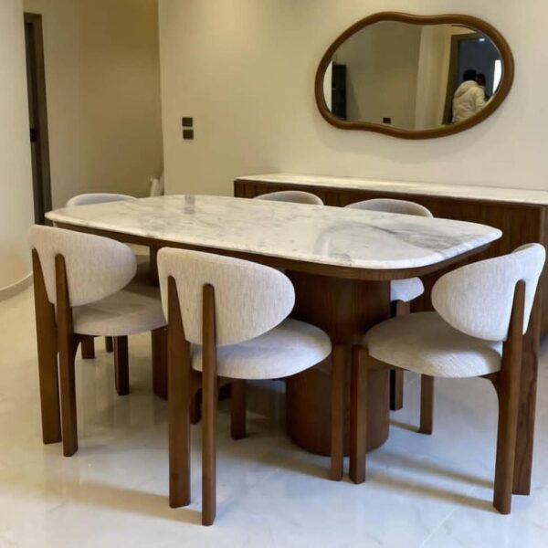 “Owen series” Premium 6 seater Dining set with Premium Quartz Marble Table Top