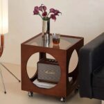 Yusuf series (contemporary) side stool with glass top