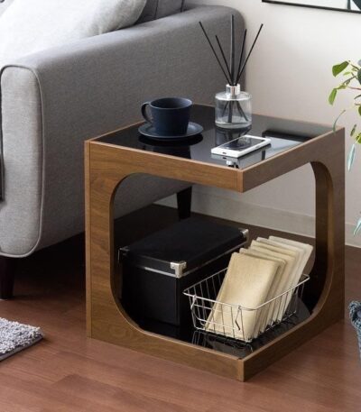 Olivia series side stool with glass top and bottom finish Living Room Largelife Furnitures