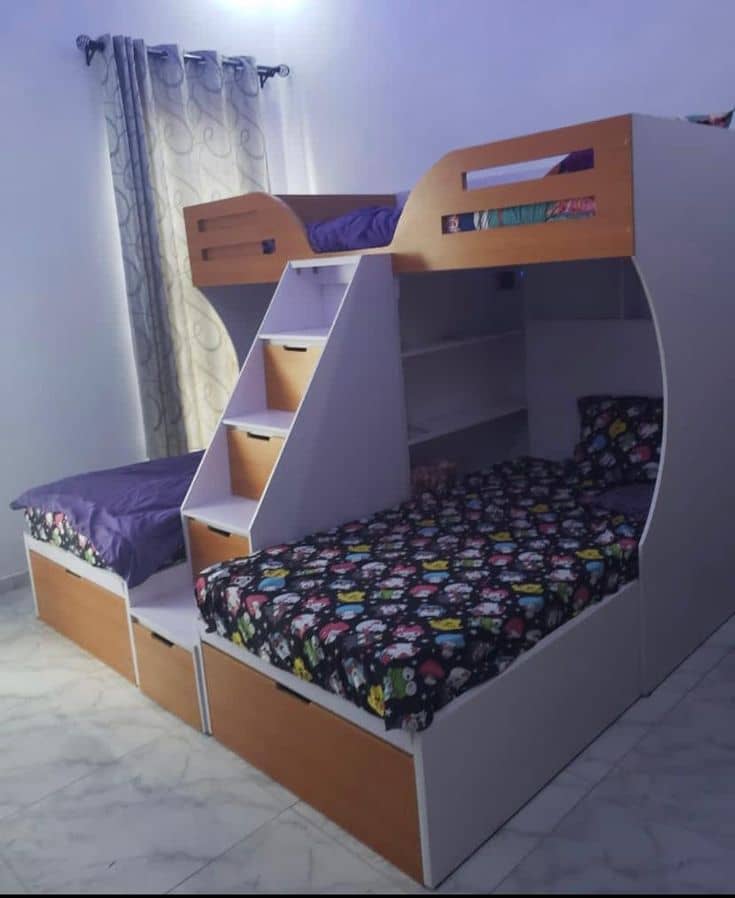 Sunlight IV Series Premium multi storage 3 in 1 bunk bed frame Baby and Kid's Largelife Furnitures