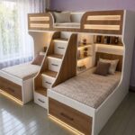 Sunlight V Series Premium multi storage 3 in 1 bunk bed frame with lights